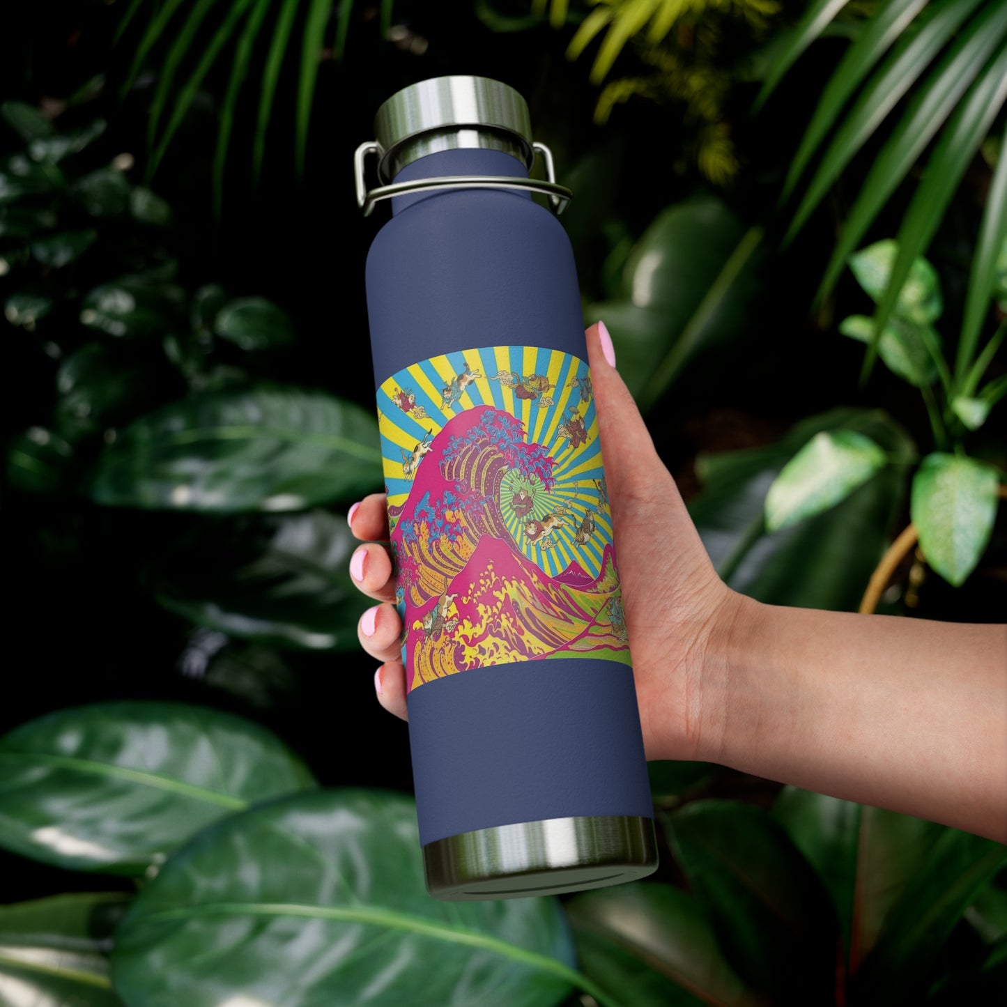 NekoPunch Original | 22oz Psychedelic Ocean Wave Copper Insulated Bottle