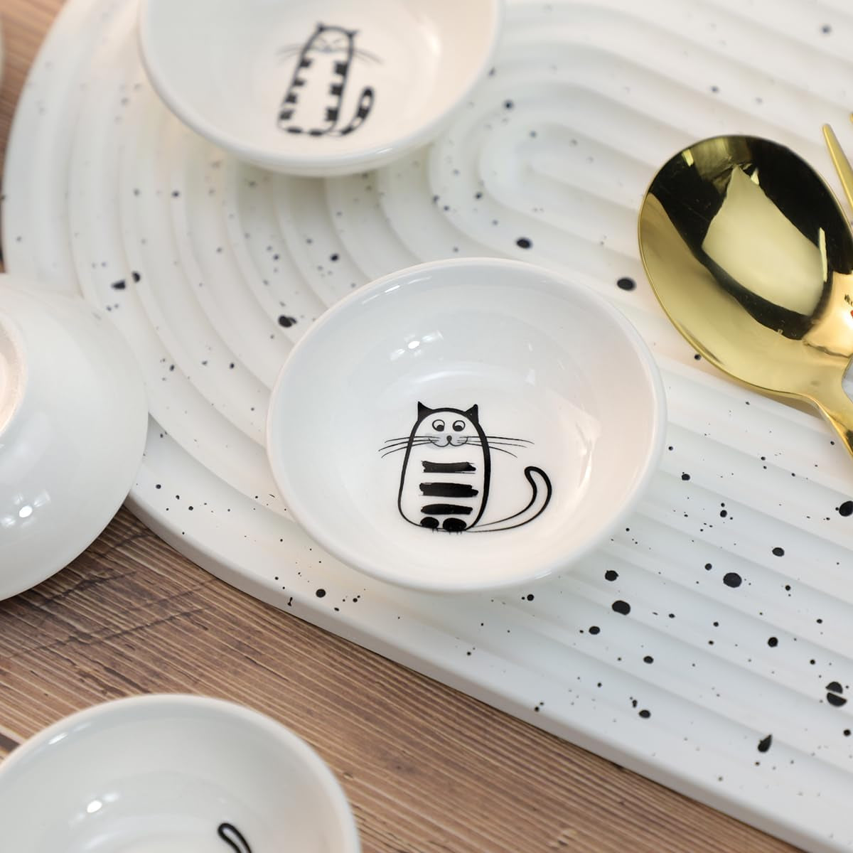 Set of 6 Ceramic Sauce Dishes – Soy Dipping Bowls, Seasoning & Appetizer Plates for Kitchen & Home