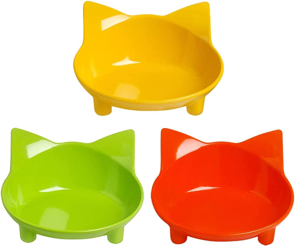 Non-Slip Shallow Cat Food & Water Bowl – Wide Pet Dish to Relieve Whisker Fatigue