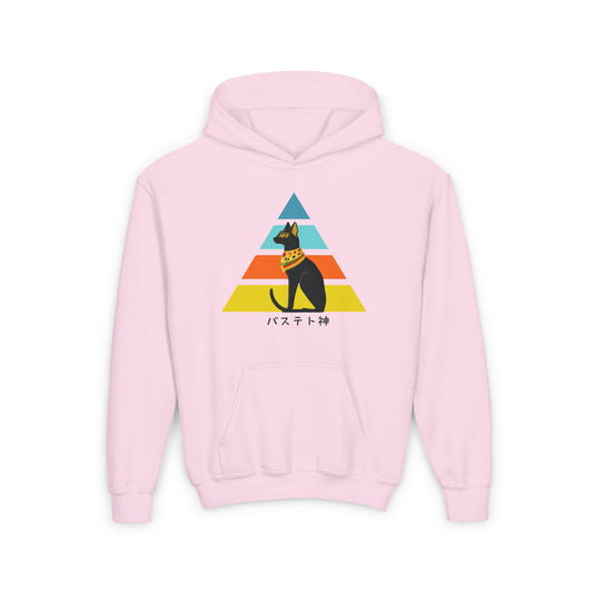 Bastet - Youth Heavy Blend Hooded Sweatshirt - Ancient Egyptian - Japanese