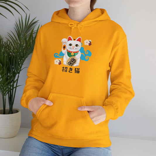 NekoPunch Original Hoodie – “Lucky Cat” (招き猫) | Unisex Heavy Blend™