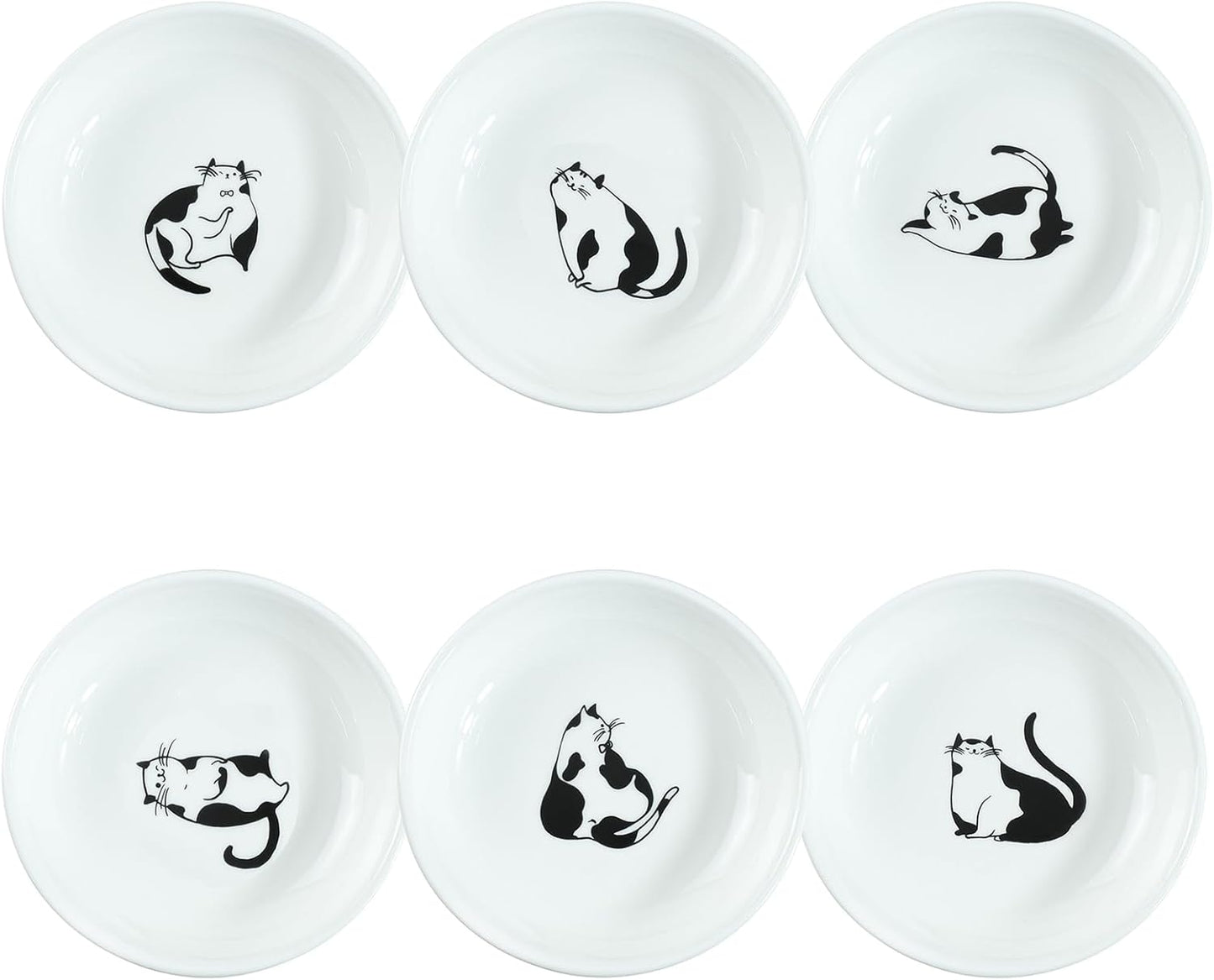 Set of 6 Ceramic Sauce Dishes – Soy Dipping Bowls, Seasoning & Appetizer Plates for Kitchen & Home
