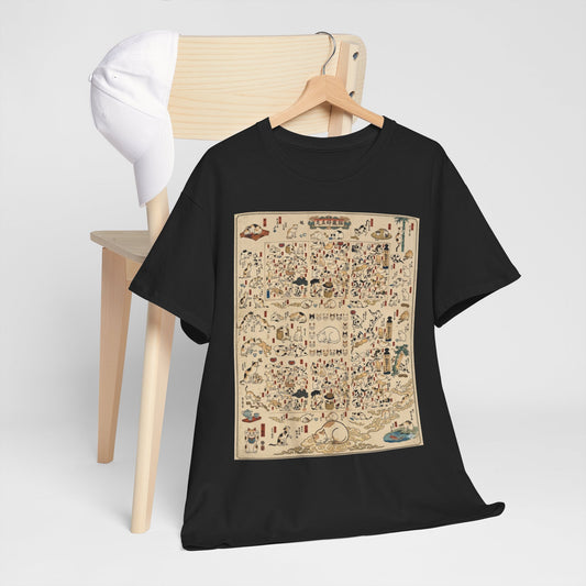 NekoPunch Original | Retro Japanese Cat Pattern T-Shirt | Unisex Heavy Cotton Tee