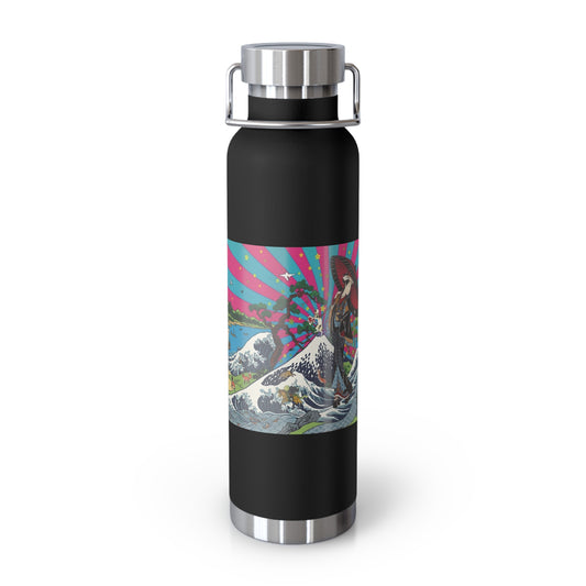 NekoPunch Original | 22oz Retro Japanese Wave & Beach Insulated Water Bottle - Girl