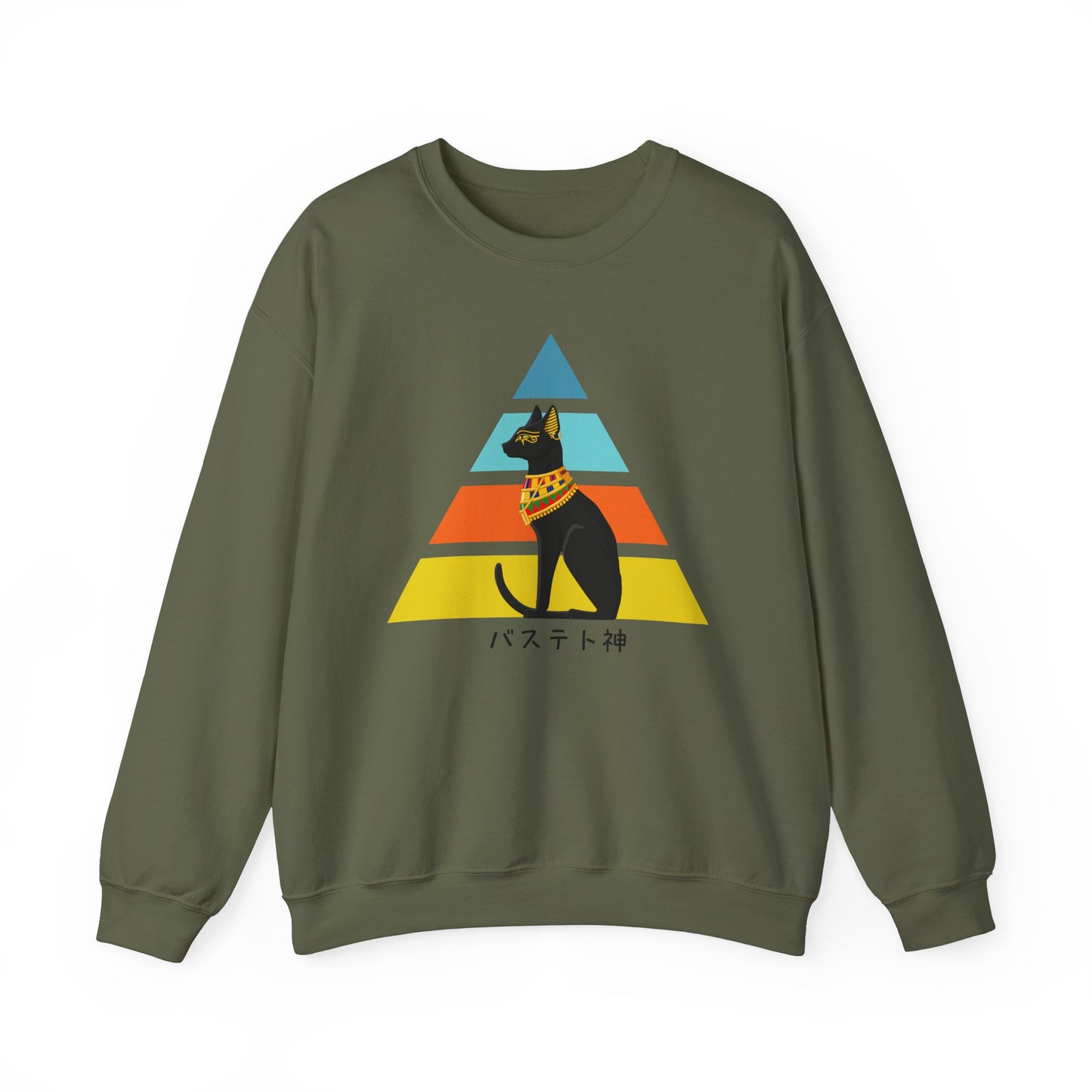 Bastet - Unisex Heavy Blend™ Crewneck Sweatshirt - Ancient Egyptian - Japanese
