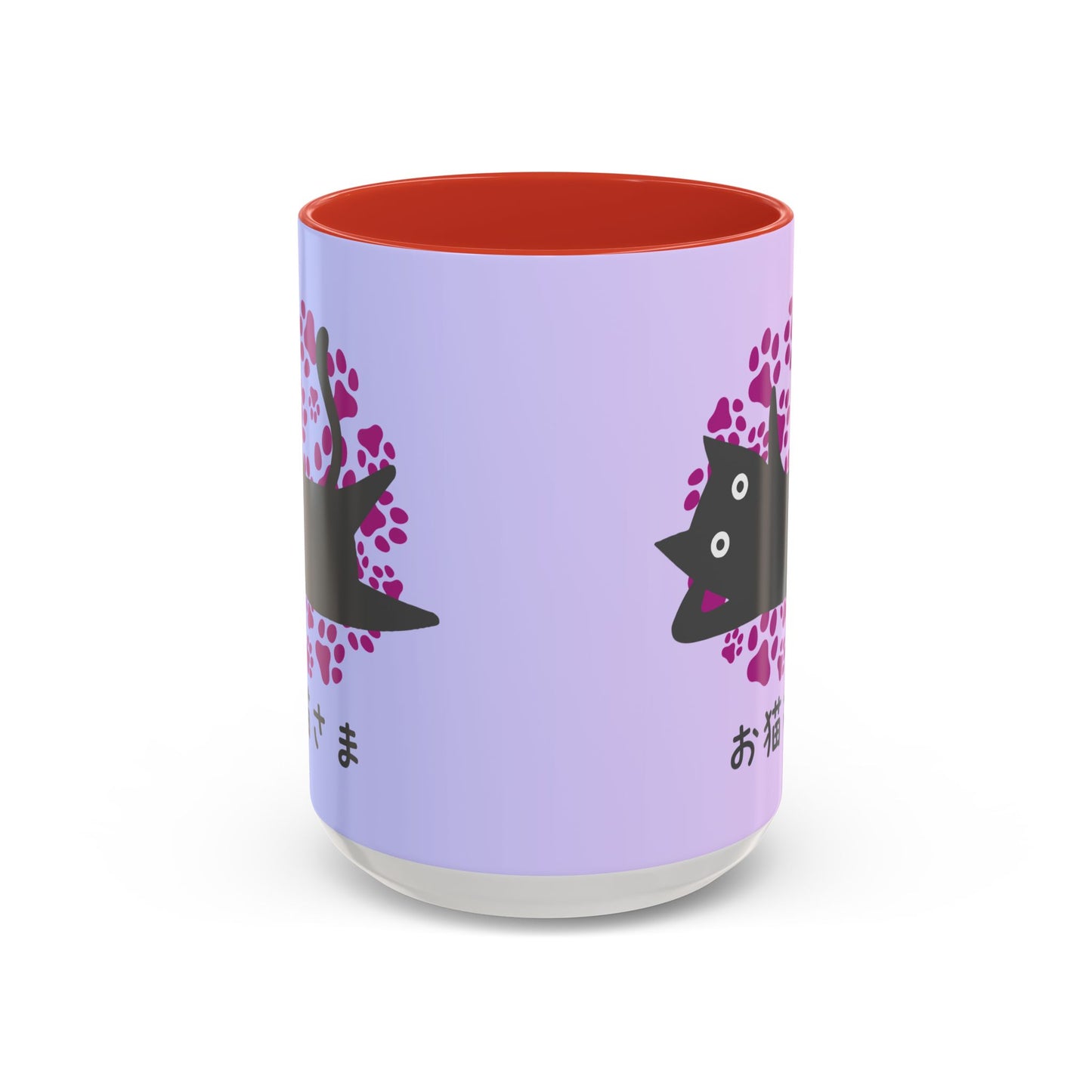 Dear Cat - Accent Coffee Mug (15oz) - Lazy Cat - Japanese Calligraphy
