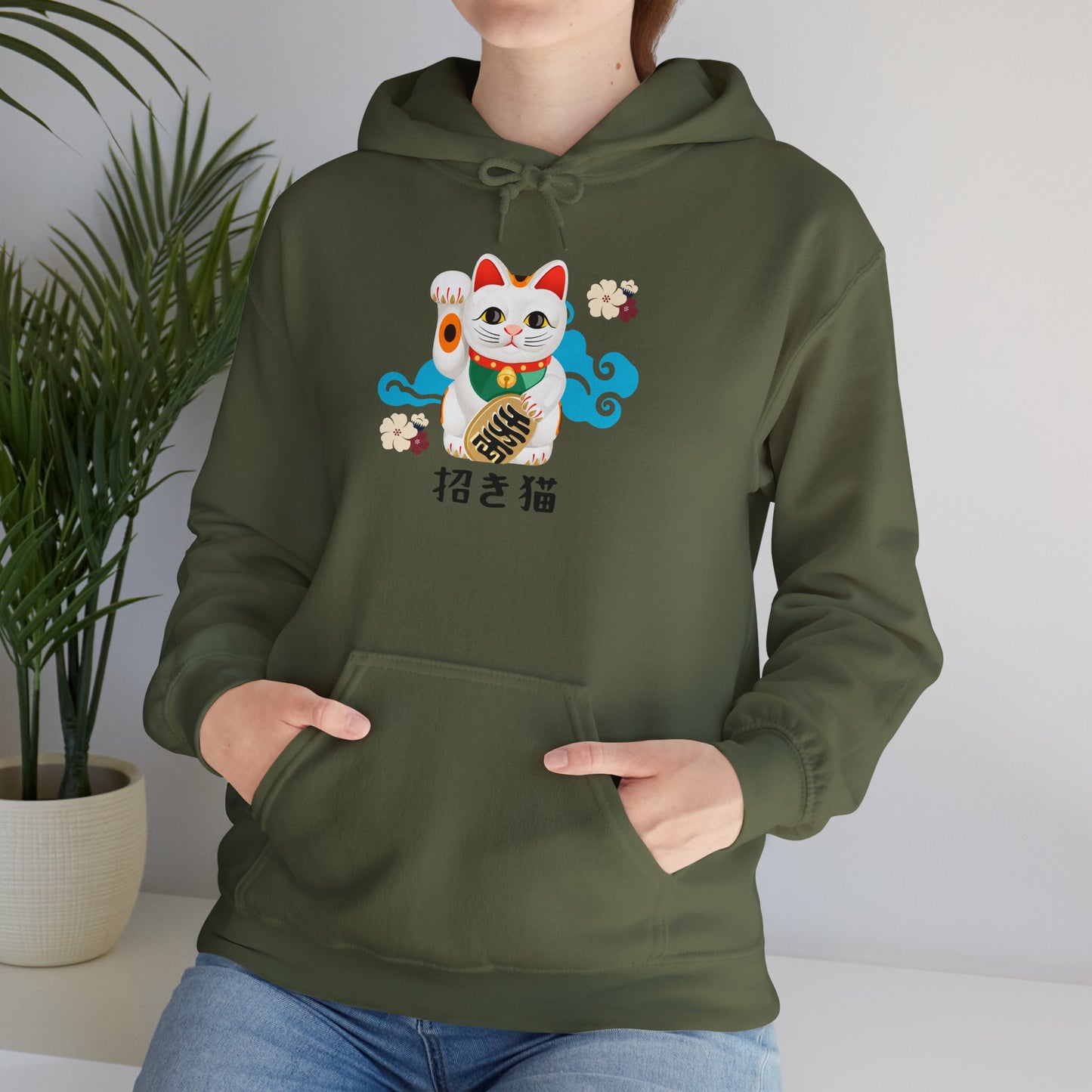 Lucky Cat - Unisex Heavy Blend™ Hoodie - Manekineko - Japanese