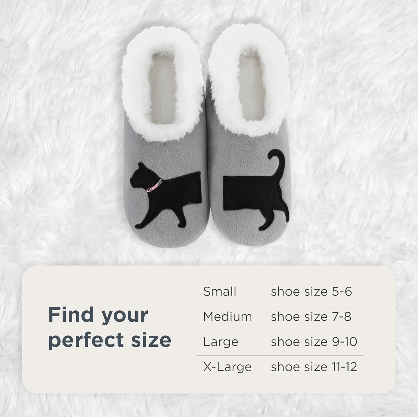 Pairable Slipper Socks - Non-Slip Fuzzy Cat Slippers for Women