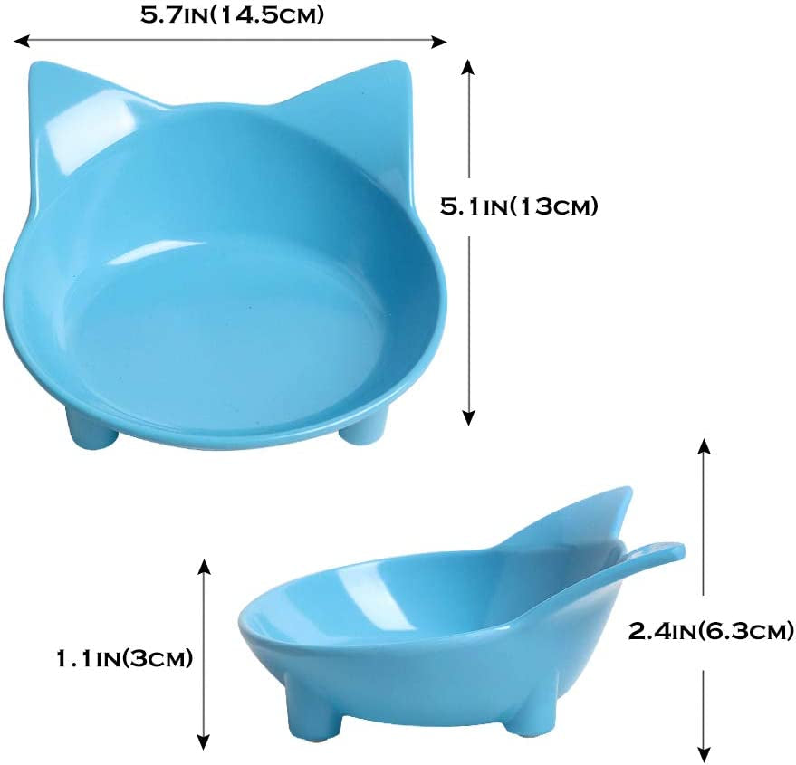 Non-Slip Shallow Cat Food & Water Bowl – Wide Pet Dish to Relieve Whisker Fatigue