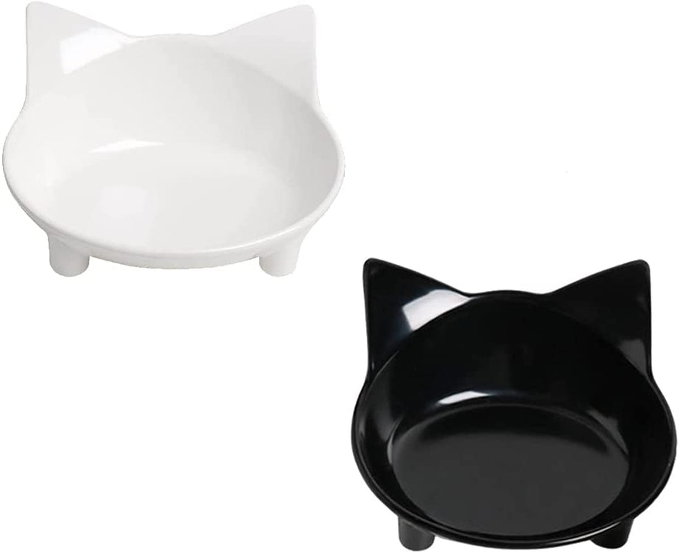 Non-Slip Shallow Cat Food & Water Bowl – Wide Pet Dish to Relieve Whisker Fatigue