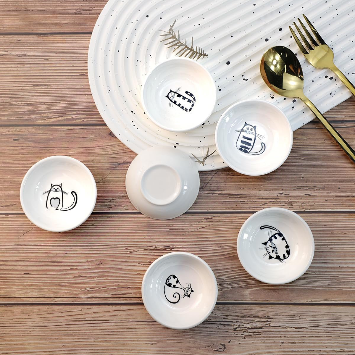 Set of 6 Ceramic Sauce Dishes – Soy Dipping Bowls, Seasoning & Appetizer Plates for Kitchen & Home