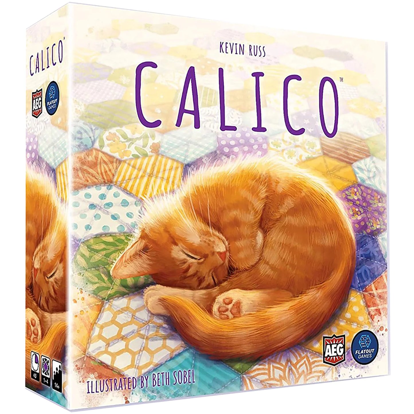 Calico Board Game, Award Winning Strategy Game, Sew Your Quilt to Score Points, Family Fun, Ages 8+, 1-4 Players, 30-45 Min, Flatout Games