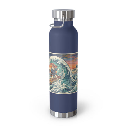 NekoPunch Original | 22oz Sunset & wave Mt. Fuji Surf Insulated Water Bottle
