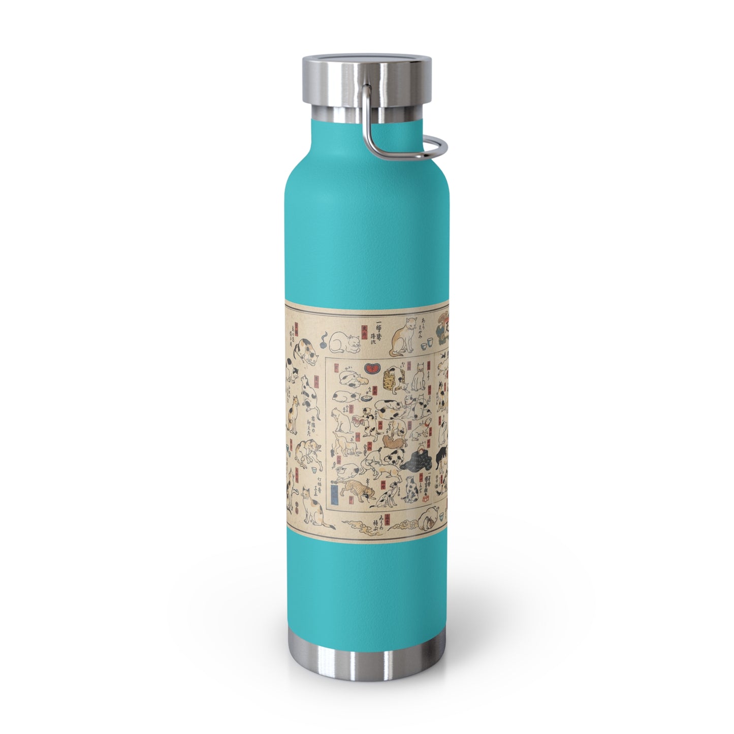 NekoPunch Original | 22oz Retro Japanese Cat Pattern Insulated Water Bottle