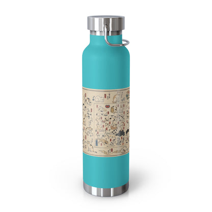 NekoPunch Original | 22oz Retro Japanese Cat Pattern Insulated Water Bottle