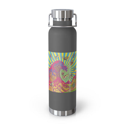 NekoPunch Original | 22oz Psychedelic Ocean Wave Copper Insulated Bottle