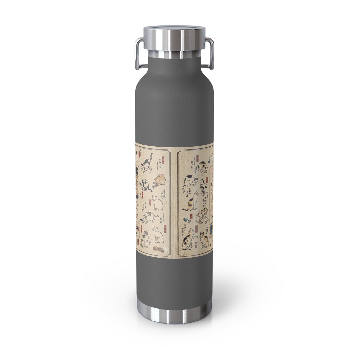 NekoPunch Original | 22oz Retro Japanese Cat Pattern Insulated Water Bottle