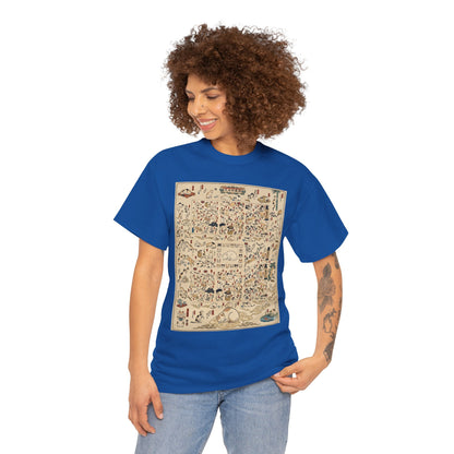NekoPunch Original | Retro Japanese Cat Pattern T-Shirt | Unisex Heavy Cotton Tee