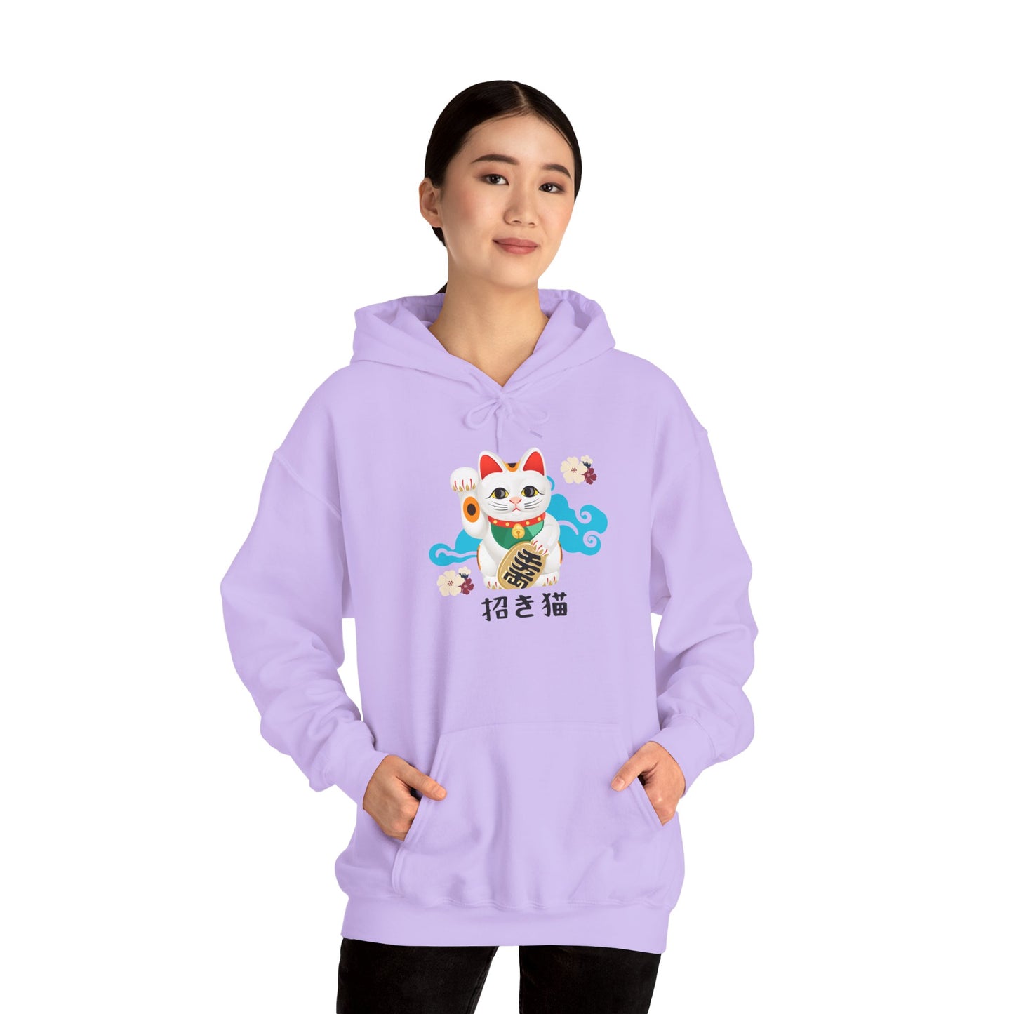 NekoPunch Original Hoodie – “Lucky Cat” (招き猫) | Unisex Heavy Blend™