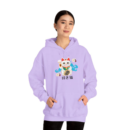 NekoPunch Original Hoodie – “Lucky Cat” (招き猫) | Unisex Heavy Blend™