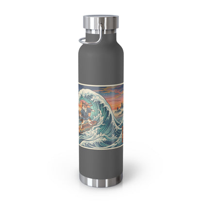 NekoPunch Original | 22oz Sunset & wave Mt. Fuji Surf Insulated Water Bottle