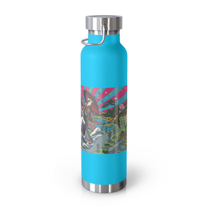 NekoPunch Original | 22oz Retro Japanese Wave & Beach Insulated Water Bottle - Girl