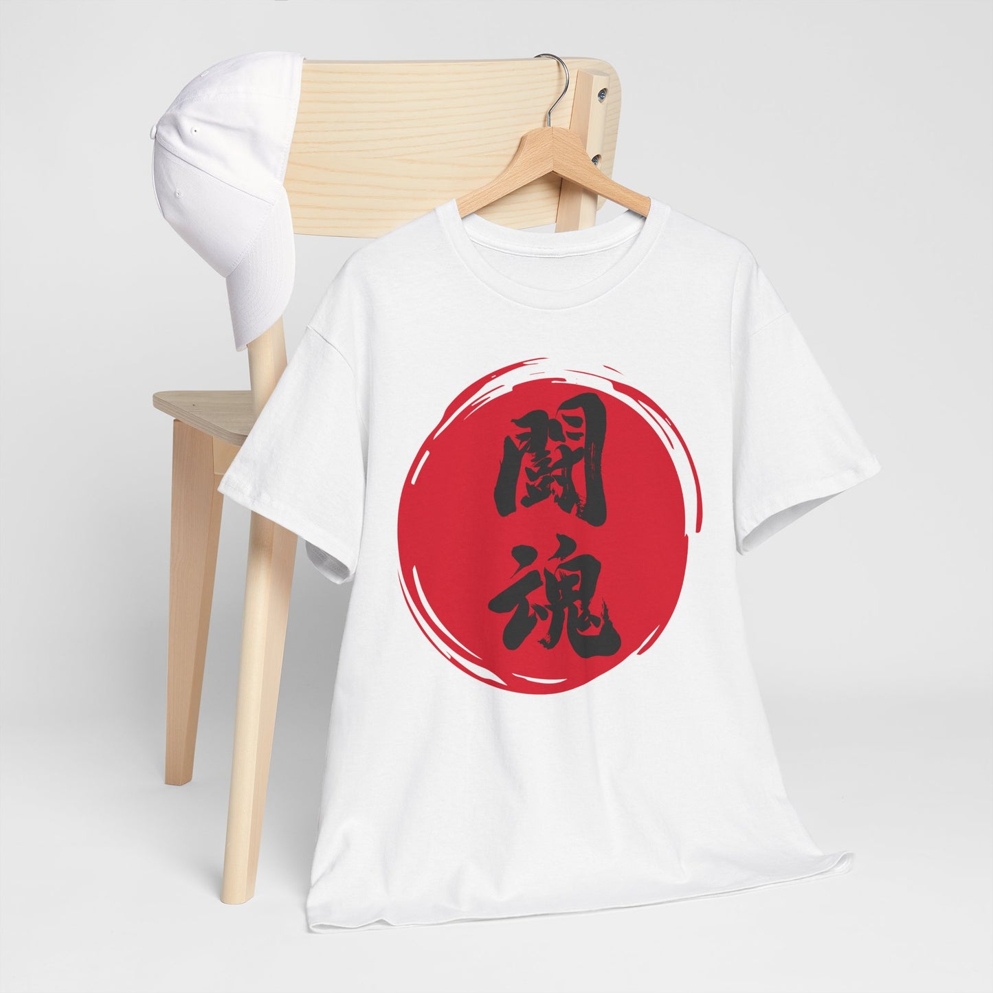 NekoPunch Original T-Shirt – "Fighting Spirit" (闘魂) Japanese Calligraphy | Unisex Heavy Cotton Tee