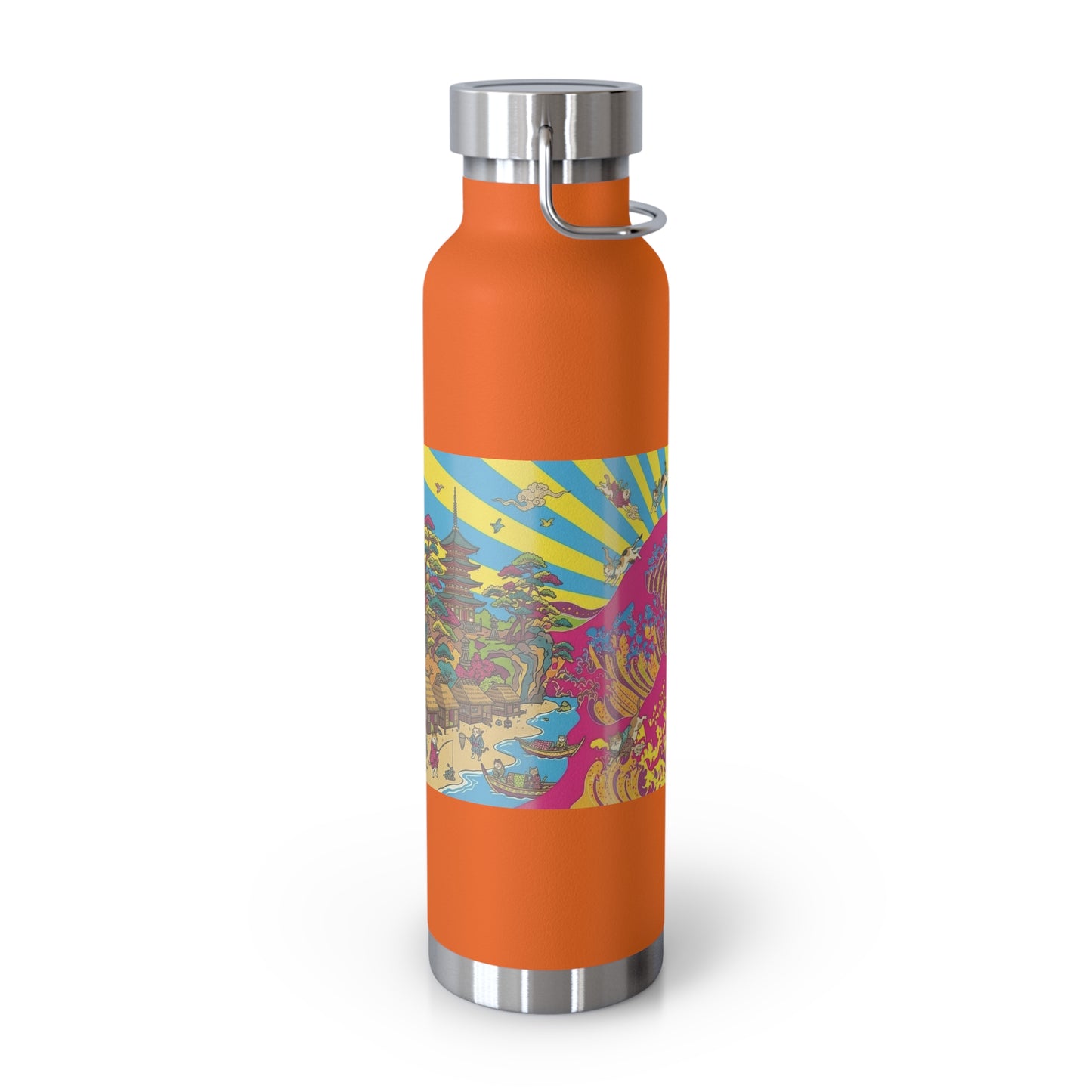 NekoPunch Original | 22oz Psychedelic Ocean Wave Copper Insulated Bottle