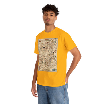 NekoPunch Original | Retro Japanese Cat Pattern T-Shirt | Unisex Heavy Cotton Tee