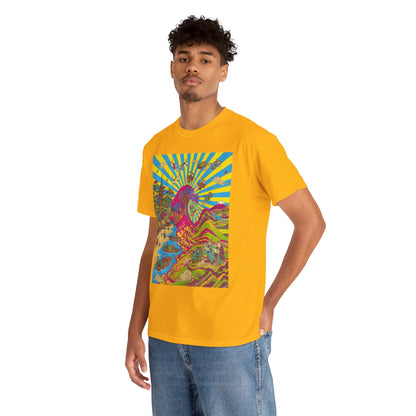 NekoPunch Original | Psychedelic Ocean Wave T-Shirt - Girl | Unisex Heavy Cotton Tee