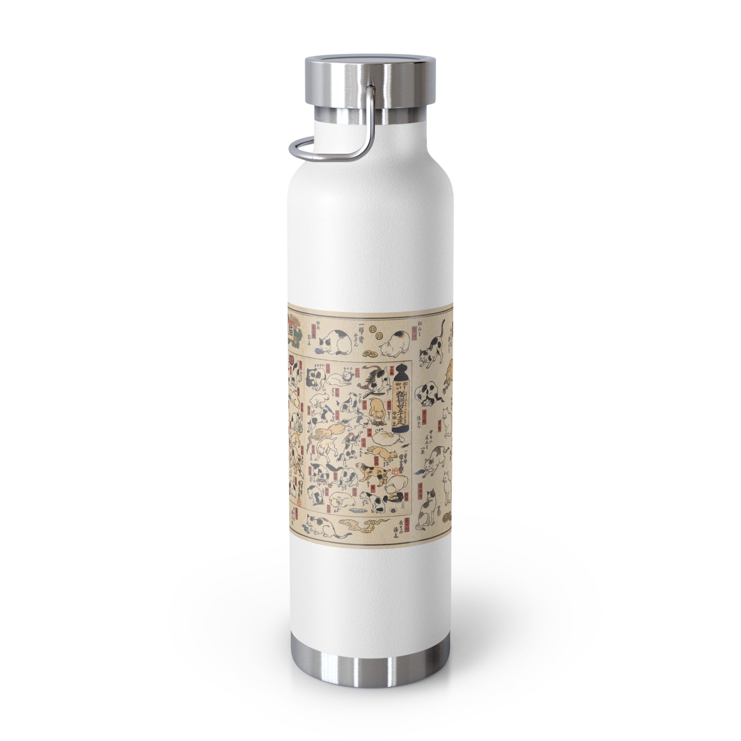 NekoPunch Original | 22oz Retro Japanese Cat Pattern Insulated Water Bottle