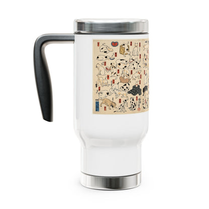 NekoPunch Original | 14oz Retro Japanese Cat Pattern Stainless Steel Travel Mug