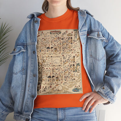 NekoPunch Original | Retro Japanese Cat Pattern T-Shirt | Unisex Heavy Cotton Tee