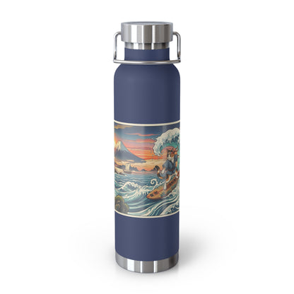 NekoPunch Original | 22oz Sunset & wave Mt. Fuji Surf Insulated Water Bottle