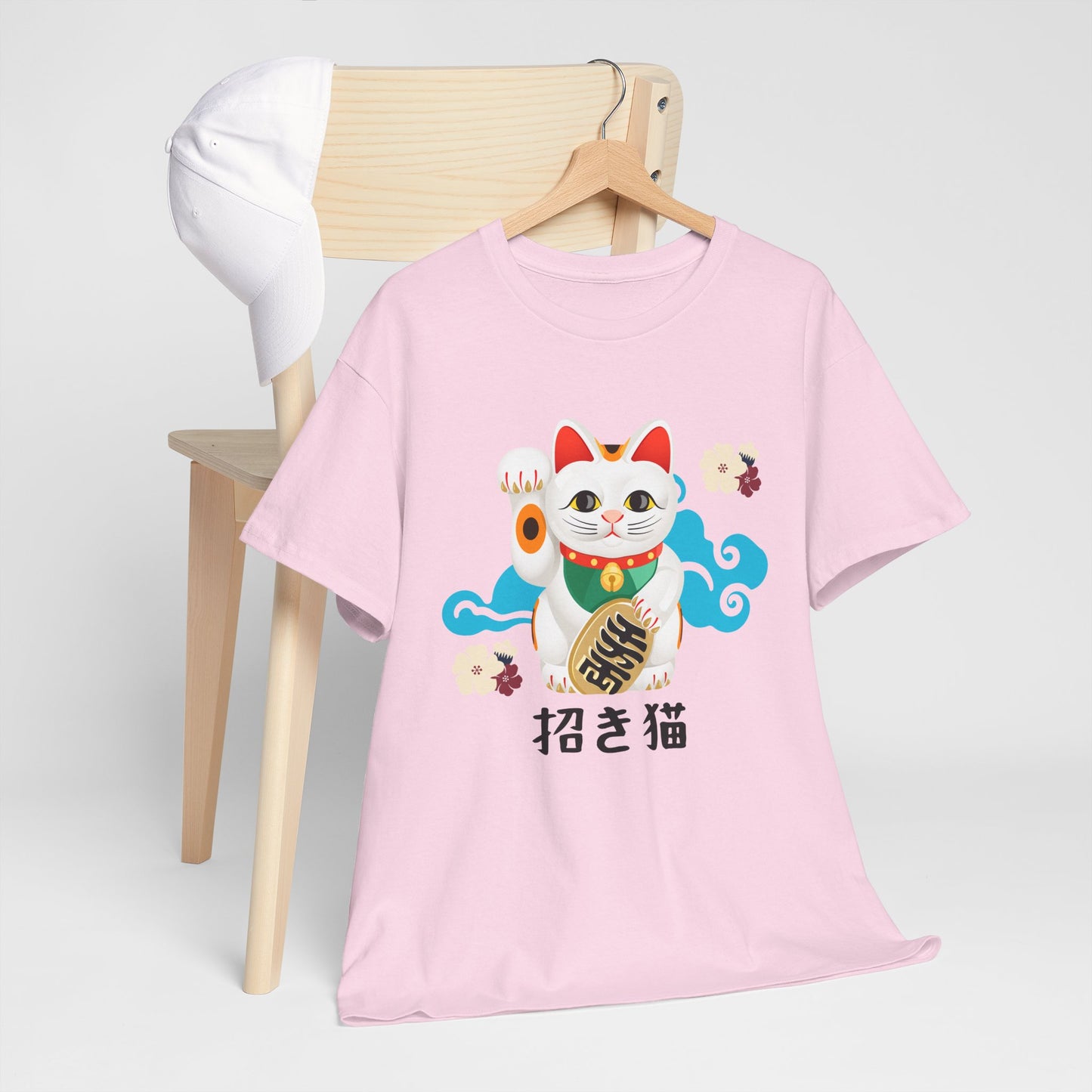 NekoPunch Original T-Shirt – “Lucky Cat” (招き猫) | Unisex Heavy Cotton Tee