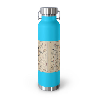 NekoPunch Original | 22oz Retro Japanese Cat Pattern Insulated Water Bottle