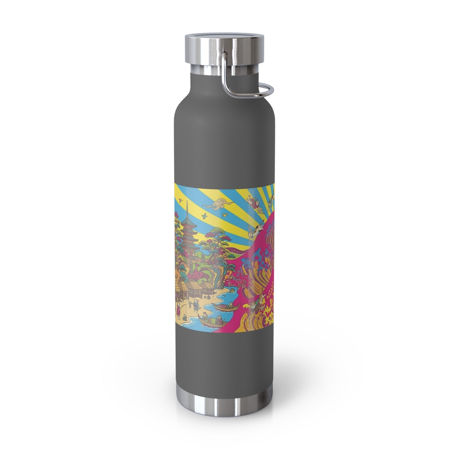 NekoPunch Original | 22oz Psychedelic Ocean Wave Copper Insulated Bottle