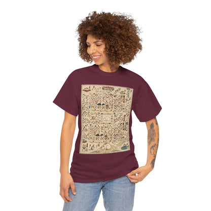 NekoPunch Original | Retro Japanese Cat Pattern T-Shirt | Unisex Heavy Cotton Tee