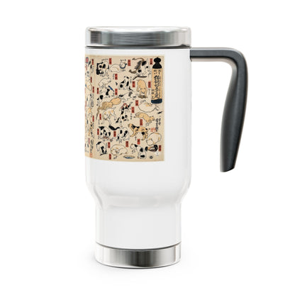 NekoPunch Original | 14oz Retro Japanese Cat Pattern Stainless Steel Travel Mug