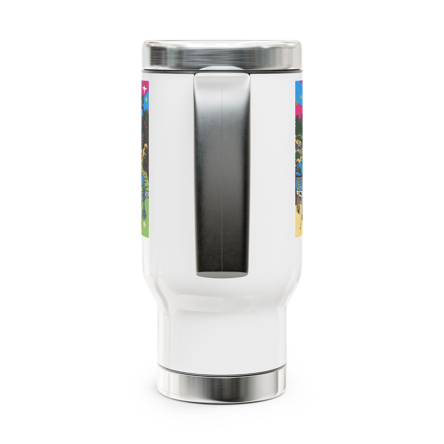 NekoPunch Original | 14oz Retro Japanese Wave & Beach Stainless Steel Travel Mug - Girl