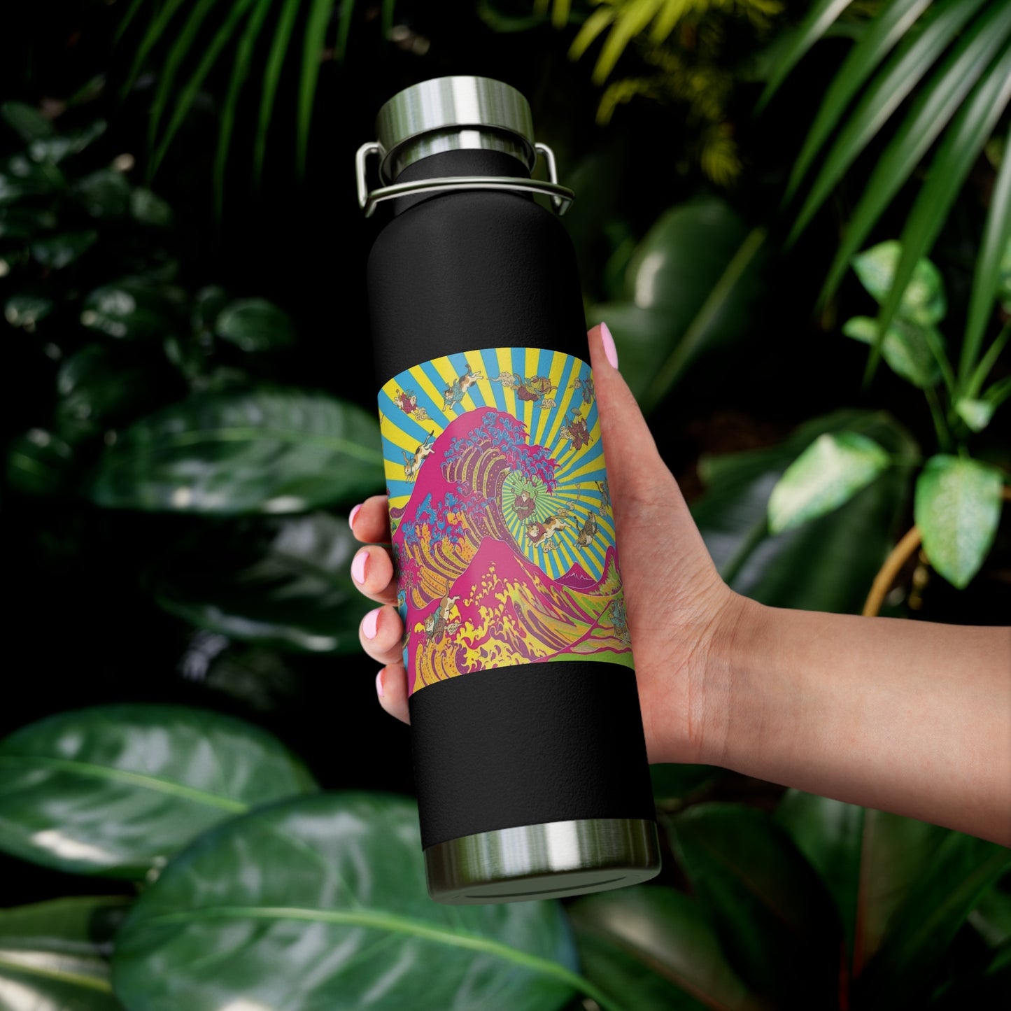 NekoPunch Original | 22oz Psychedelic Ocean Wave Copper Insulated Bottle