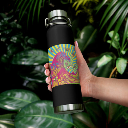 NekoPunch Original | 22oz Psychedelic Ocean Wave Copper Insulated Bottle
