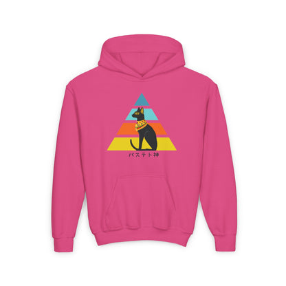 Bastet - Youth Heavy Blend Hooded Sweatshirt - Ancient Egyptian - Japanese