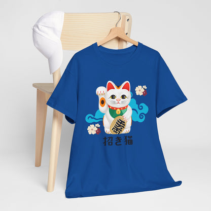 NekoPunch Original T-Shirt – “Lucky Cat” (招き猫) | Unisex Heavy Cotton Tee