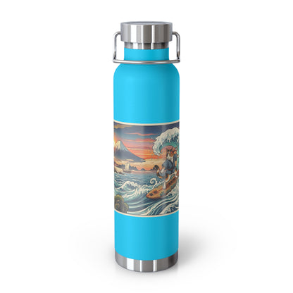 NekoPunch Original | 22oz Sunset & wave Mt. Fuji Surf Insulated Water Bottle