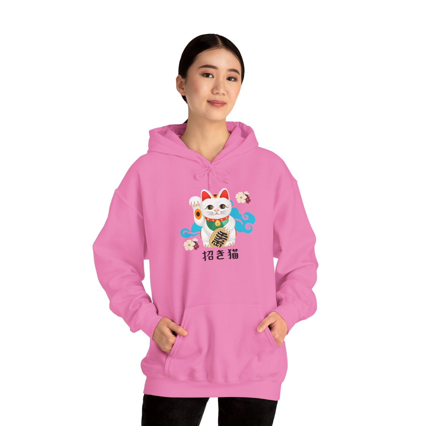 NekoPunch Original Hoodie – “Lucky Cat” (招き猫) | Unisex Heavy Blend™
