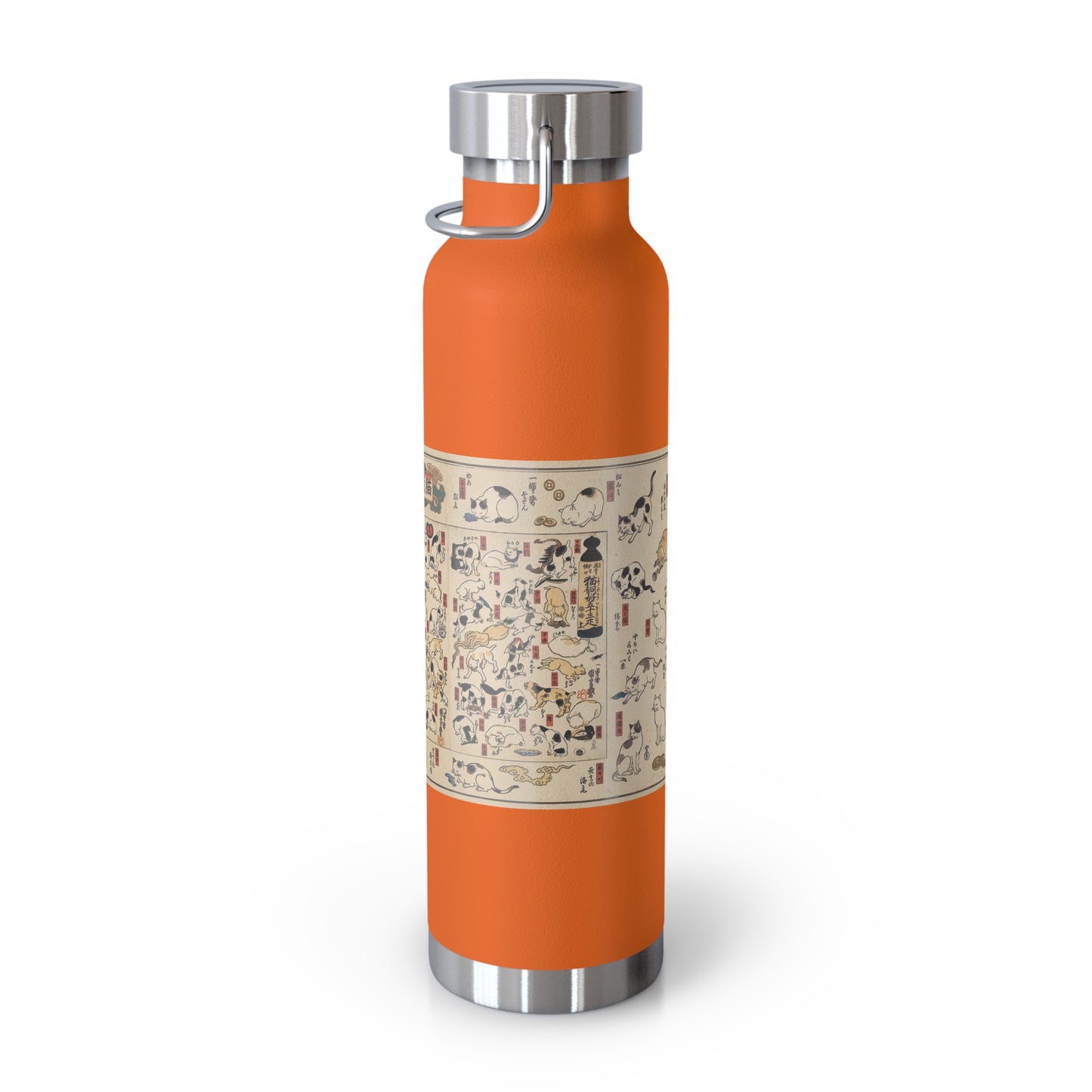 NekoPunch Original | 22oz Retro Japanese Cat Pattern Insulated Water Bottle