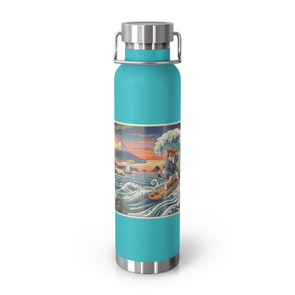 NekoPunch Original | 22oz Sunset & wave Mt. Fuji Surf Insulated Water Bottle