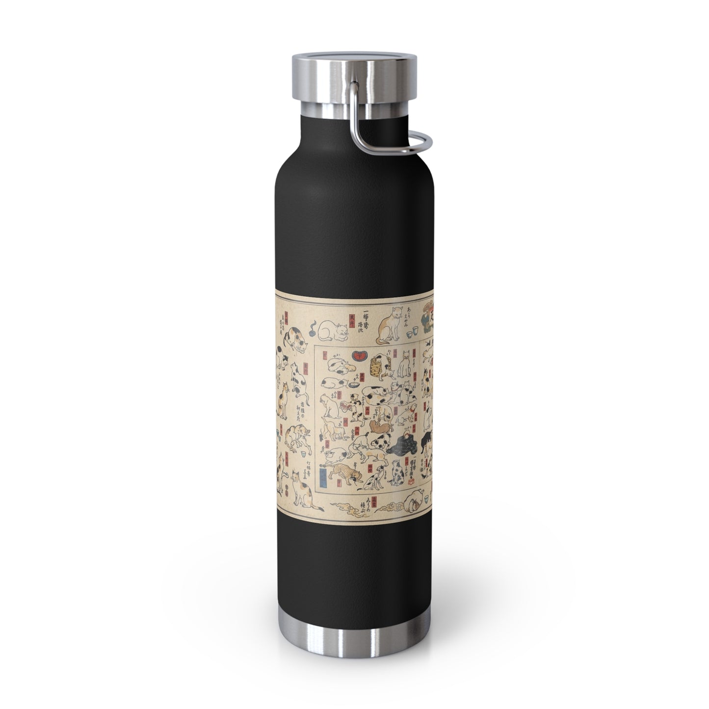 NekoPunch Original | 22oz Retro Japanese Cat Pattern Insulated Water Bottle