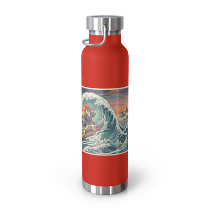 NekoPunch Original | 22oz Sunset & wave Mt. Fuji Surf Insulated Water Bottle